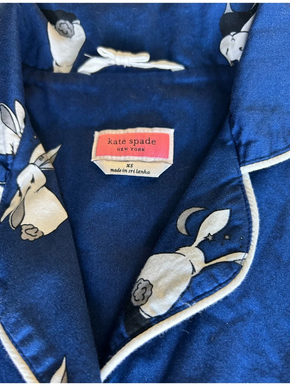 ♠️💙kate spade blue and white bunny print pajama set💙♠️